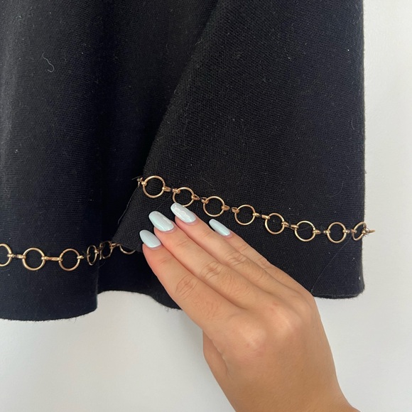 Zara Knit High Waisted Skirt with Gold Chain Design - Picture 2 of 4